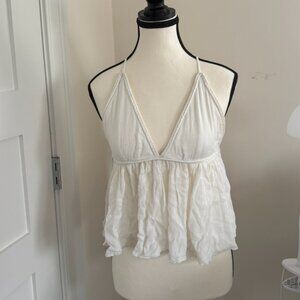 Abercrombie & Fitch White Flowy Babydoll Tank Top – S
